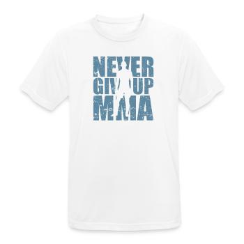 N’abandonnez jamais dans les arts martiaux mixtes MMA - T-shirt respirant Homme - blanc - Devant - AI Model Male 185 dark (185cm)