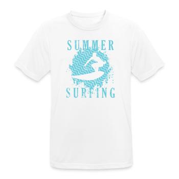 Summer Surfing Surfing Water Sports - Men's Breathable T-Shirt - white - Front - AI Model Male 185 dark (185cm)