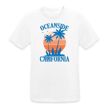 Oceanside California Surfing - Men's Breathable T-Shirt - white - Front - AI Model Male 185 dark (185cm)