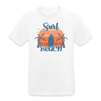 Surf Beach Surfing Water Sports Wind - Men's Breathable T-Shirt - white - Front - AI Model Male 185 dark (185cm)