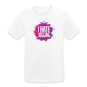 I hate jogging fitness sports running - Men's Breathable T-Shirt - white - Front - AI Model Male 185 dark (185cm)