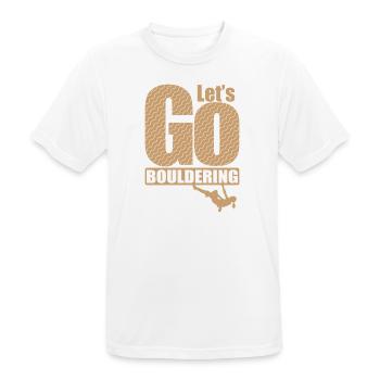 Let’s go Bouldering Hobby Klettern Ausdauer - Männer T-Shirt atmungsaktiv - Weiß - Vorne - AI Model Male 185 dark (185cm)