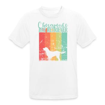 Hund Chesapeake Bay Retriever Haustier - Männer T-Shirt atmungsaktiv - Weiß - Vorne - AI Model Male 185 dark (185cm)