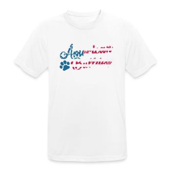American Bulldog USA Drapeau et patte de chien - T-shirt respirant Homme - blanc - Devant - AI Model Male 185 dark (185cm)