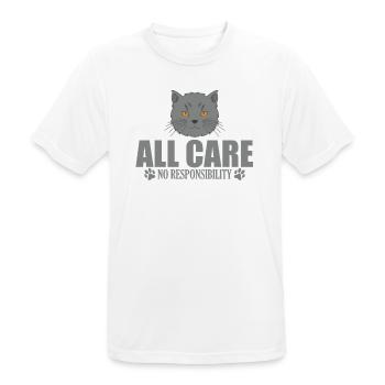 All Care No Responsibility British Shorthair - Männer T-Shirt atmungsaktiv - Weiß - Vorne - AI Model Male 185 dark (185cm)