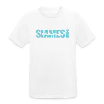 Mama Cat Siamois Race de chat de compagnie - T-shirt respirant Homme - blanc - Devant - AI Model Male 185 dark (185cm)
