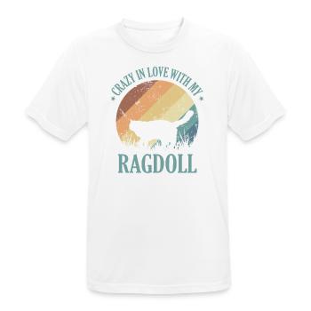 Crazy in Love with my Ragdoll Domestic Cat - T-shirt respirant Homme - blanc - Devant - AI Model Male 185 dark (185cm)