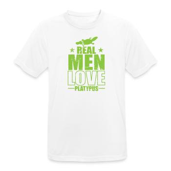Real Men Love Platypus Platypus Australia - Men's Breathable T-Shirt - white - Front - AI Model Male 185 dark (185cm)