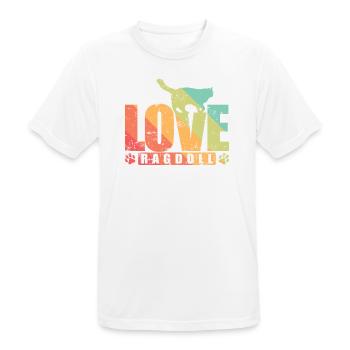Love Ragdoll Pet Cat Race - T-shirt respirant Homme - blanc - Devant - AI Model Male 185 dark (185cm)