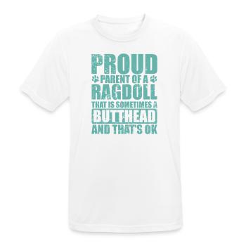 Proud Parent of a Ragdoll Cat Hauskatze - Men's Breathable T-Shirt - white - Front - AI Model Male 185 dark (185cm)