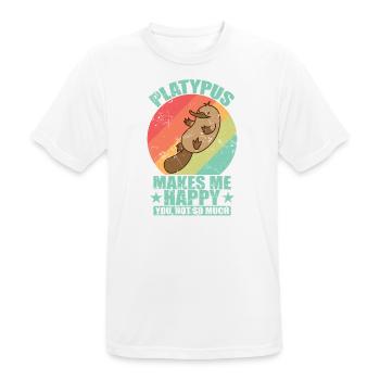 Platypus Makes Me Happy, you not so much - Men's Breathable T-Shirt - white - Front - AI Model Male 185 dark (185cm)