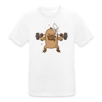 Ornithorynque soulève des poids Australie - T-shirt respirant Homme - blanc - Devant - AI Model Male 185 dark (185cm)