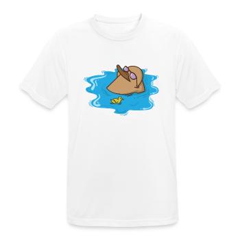 Ornithorynque s’allonge dans l’eau et se détend - T-shirt respirant Homme - blanc - Devant - AI Model Male 185 dark (185cm)