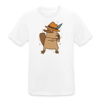 Platypus plays police Australia - Men's Breathable T-Shirt - white - Front - AI Model Male 185 dark (185cm)