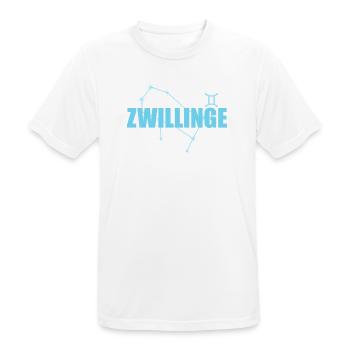 Zwillinge Sternzeichen Gemini Sternbild - Männer T-Shirt atmungsaktiv - Weiß - Vorne - AI Model Male 185 dark (185cm)