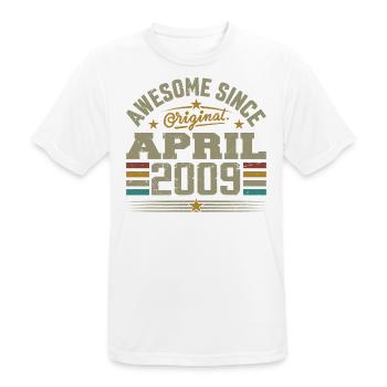 Avril 2009 Anniversaire Idée Cadeau Vintage 2009 - T-shirt respirant Homme - blanc - Devant - AI Model Male 185 dark (185cm)