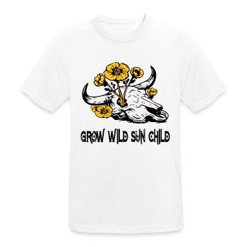 Cattle and slogan graphic t-shirt - Men's Breathable T-Shirt - white - Front - AI Model Male 185 dark (185cm)
