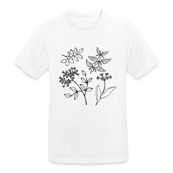 Forest Green Wild Herbs Forest Plants Wild Plants - Men's Breathable T-Shirt - white - Front - AI Model Male 185 dark (185cm)