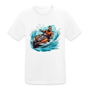 Jet Ski Gift - Men's Breathable T-Shirt - white - Front - AI Model Male 185 dark (185cm)