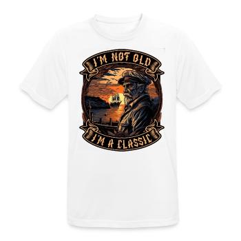 Je ne suis pas vieux, je suis un passionné de bateaux classiques - T-shirt respirant Homme - blanc - Devant - AI Model Male 185 dark (185cm)