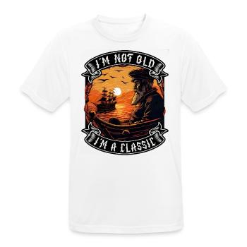 Je ne suis pas vieux Je suis un amoureux des bateaux classiques - T-shirt respirant Homme - blanc - Devant - AI Model Male 185 dark (185cm)
