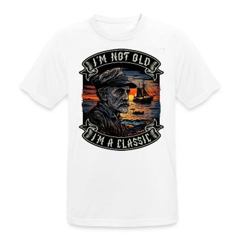 Je ne suis pas vieux Je suis un amoureux des bateaux classiques - T-shirt respirant Homme - blanc - Devant - AI Model Male 185 dark (185cm)