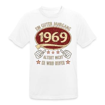 54. Geburtstag 1969 Guter Jahrgang - Männer T-Shirt atmungsaktiv - Weiß - Vorne - AI Model Male 185 dark (185cm)