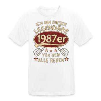 36. Geburtstag 1987 36 er Geburtstag - Männer T-Shirt atmungsaktiv - Weiß - Vorne - AI Model Male 185 dark (185cm)