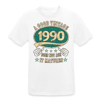 33rd Birthday 1990 33 Good vintage - Men's Breathable T-Shirt - white - Front - AI Model Male 185 dark (185cm)