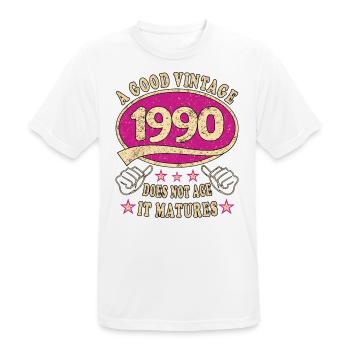33rd Birthday 1990 33 Good vintage - Men's Breathable T-Shirt - white - Front - AI Model Male 185 dark (185cm)