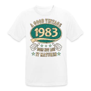 40e anniversaire 1983 40s Bon millésime - T-shirt respirant Homme - blanc - Devant - AI Model Male 185 dark (185cm)