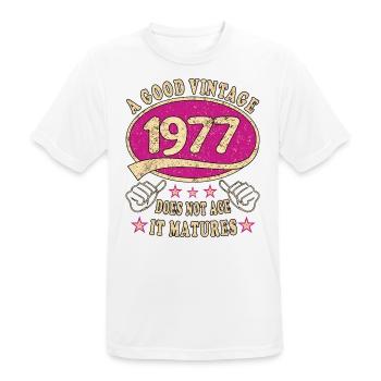 46th Birthday 1977 46er Good vintage - Men's Breathable T-Shirt - white - Front - AI Model Male 185 dark (185cm)