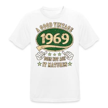 54. Geburtstag 1969 54er Guter Jahrgang - Männer T-Shirt atmungsaktiv - Weiß - Vorne - AI Model Male 185 dark (185cm)