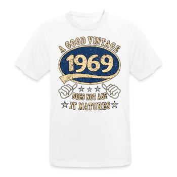 54. Geburtstag 1969 54er Guter Jahrgang - Männer T-Shirt atmungsaktiv - Weiß - Vorne - AI Model Male 185 dark (185cm)