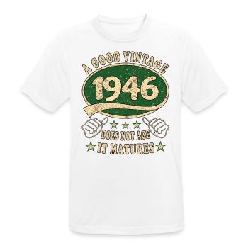 77. Geburtstag 1946 77er Guter Jahrgang - Männer T-Shirt atmungsaktiv - Weiß - Vorne - AI Model Male 185 dark (185cm)
