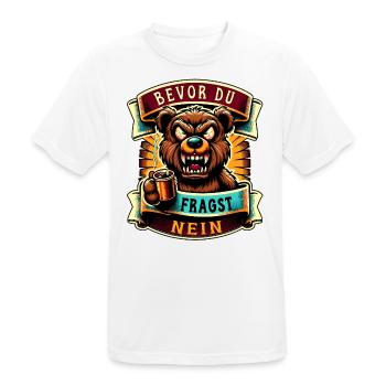 Bevor Du Fragst Nein Teddybär Kaffee Müde - Männer T-Shirt atmungsaktiv - Weiß - Vorne - AI Model Male 185 dark (185cm)
