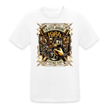 1964 Geburtstag Biker Ein Guter Jahrgang Altert - Männer T-Shirt atmungsaktiv - Weiß - Vorne - AI Model Male 185 dark (185cm)