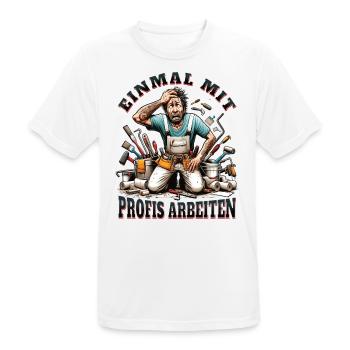Working with professionals, funny master painter - Men's Breathable T-Shirt - white - Front - AI Model Male 185 dark (185cm)