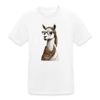 Llama Loving Mom Funny Alpaca Design - Men's Breathable T-Shirt - white - Front - AI Model Male 185 dark (185cm)