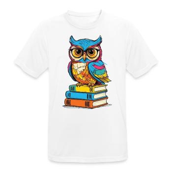Bücher Eule Eulen Liebhaber Süße Buch Illustration - Männer T-Shirt atmungsaktiv - Weiß - Vorne - AI Model Male 185 dark (185cm)