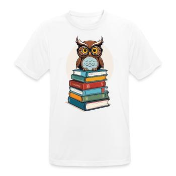 Bücher Eule Eulen Liebhaber Süße Buch Illustration - Männer T-Shirt atmungsaktiv - Weiß - Vorne - AI Model Male 185 dark (185cm)