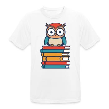 Books Owl Cute Bookworm Bookworm Bookworm - Men's Breathable T-Shirt - white - Front - AI Model Male 185 dark (185cm)