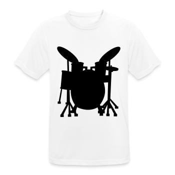 Schlagzeug Instrument Geschenkidee Musik Band - Männer T-Shirt atmungsaktiv - Weiß - Vorne - AI Model Male 185 dark (185cm)