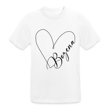 Bożena Name Heart Line - Men's Breathable T-Shirt - white - Front - AI Model Male 185 dark (185cm)