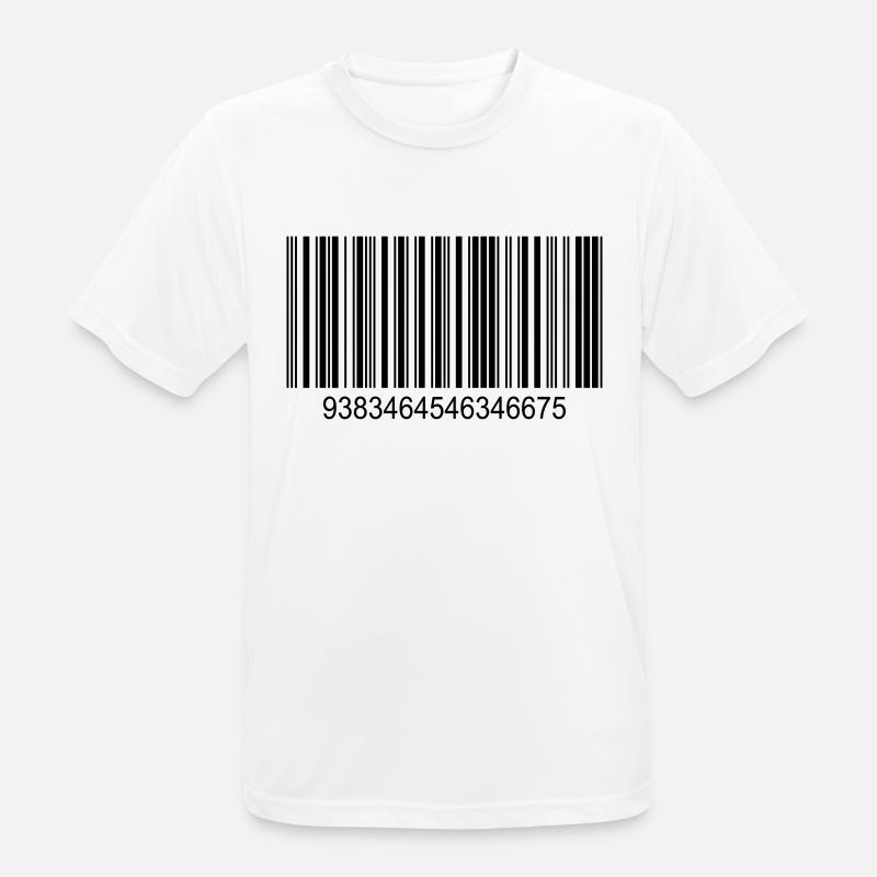 Barcode / Strichcode in Schwarz mit Zahlen - Männer T-Shirt atmungsaktiv - Weiß