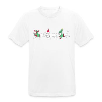 woofy noël - T-shirt respirant Homme - blanc - Devant - AI Model Male 185 dark (185cm)