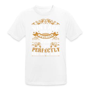 Vintage November 2018 Anniversary November 2018 - Men's Breathable T-Shirt - white - Front - AI Model Male 185 dark (185cm)