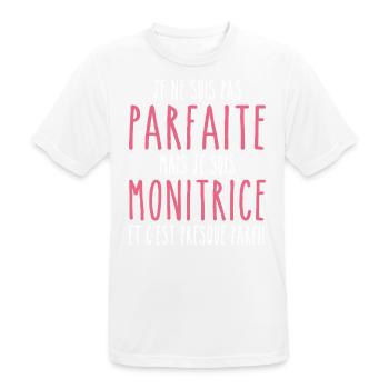 Nicht perfekt, aber ich bin ein Monitor - Männer T-Shirt atmungsaktiv - Weiß - Vorne - AI Model Male 185 dark (185cm)