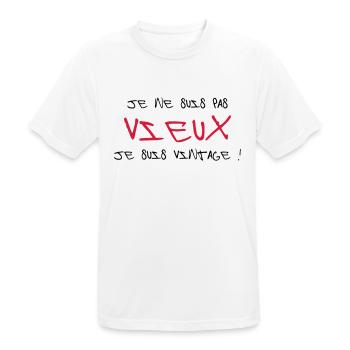 Je ne suis pas vieux, je suis Vintage ! - Männer T-Shirt atmungsaktiv - Weiß - Vorne - AI Model Male 185 dark (185cm)
