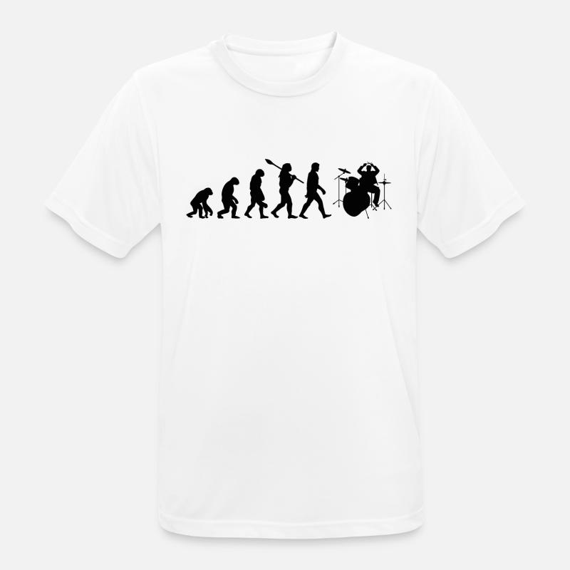 Drum Evolution - Männer T-Shirt atmungsaktiv - Weiß